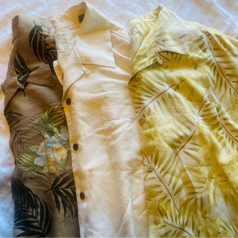 3 Tropical Print Tommy Bahama Button-Up Shirts #1